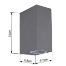 Globo 34164-2 kültéri fali lámpa Veronika 2x35W | GU10 | IP44 - antracit