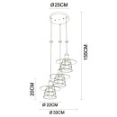Globo 15086-3BH mennyezeti függőlámpa Viejo 3x60W | E27 - fekete, sárgaréz, arany