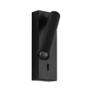 Italux 5906630853755 LED fali spotlámpa Cali | 2.5W integrált LED forrás | 3000K | kapcsolóval | fekete