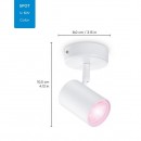 WiZ Colors 8719514551954 LED mennyezeti spotlámpa Imageo 1x5W | GU10 | 350lm | 2200-6500K | RGB - szabályozható, fehér