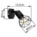 Globo 54802S-1 fali lámpa Xara 1x40W | E14 - fekete