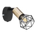 Globo 54802S-1AB fali lámpa Xara I 1x40W | E14 - fekete, sárgaréz