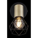 Globo 54802S-1AB fali lámpa Xara I 1x40W | E14 - fekete, sárgaréz