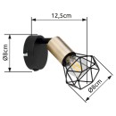 Globo 54802S-1AB fali lámpa Xara I 1x40W | E14 - fekete, sárgaréz