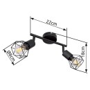 Globo 54802S-2 mennyezetre szerelhető lámpa Xara 2x40W | E14 - fekete