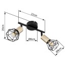 Globo 54802S-2AB mennyezetre szerelhető lámpa Xara I 2x40W | E14 - fekete, sárgaréz