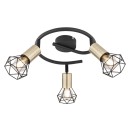 Globo 54802S-3AB mennyezetre szerelhető lámpa Xara I 3x40W | E14 - fekete, sárgaréz