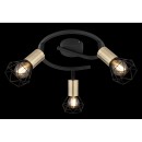 Globo 54802S-3AB mennyezetre szerelhető lámpa Xara I 3x40W | E14 - fekete, sárgaréz