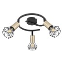 Globo 54802S-3AB mennyezetre szerelhető lámpa Xara I 3x40W | E14 - fekete, sárgaréz