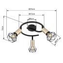 Globo 54802S-3AB mennyezetre szerelhető lámpa Xara I 3x40W | E14 - fekete, sárgaréz