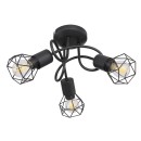 Globo 54802S-3D mennyezetre szerelhető lámpa Xara 3x40W | E14 - fekete