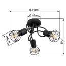 Globo 54802S-3D mennyezetre szerelhető lámpa Xara 3x40W | E14 - fekete