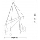 Ideal Lux 158815 mennyezeti függőlámpa Pop Nero 6x60W|E27 - fekete