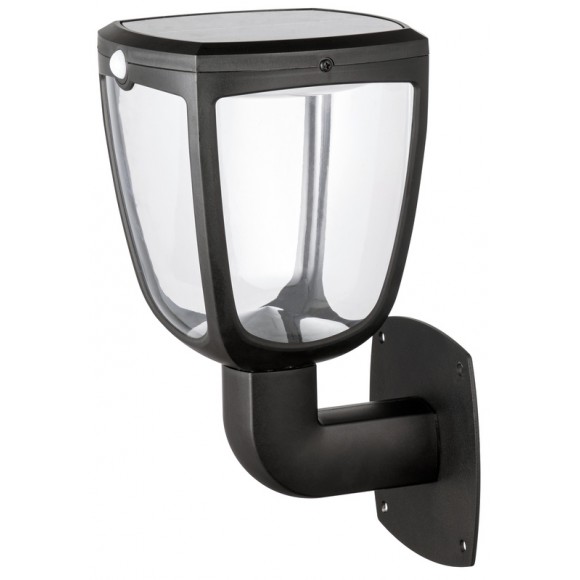 Sylvania 0054040 LED kültéri napelemes fali lámpa mozgásérzékelővel Gizmo 1x4,5W | 345lm | 4000K | IP54 - fekete