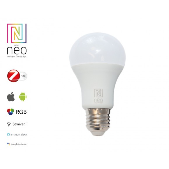 Immax Neo 07115L intelligens LED izzó 1x9W | RGBW | ZigBee 3.0 - tompítás és színváltakozás