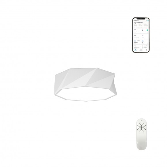 Immax 07131-W60 mennyezeti lámpa Diamante 1x31W | 1850lm | 3000-6000K - világítási hőmérséklet beállítása, szabályozható, távirányítás, fehér