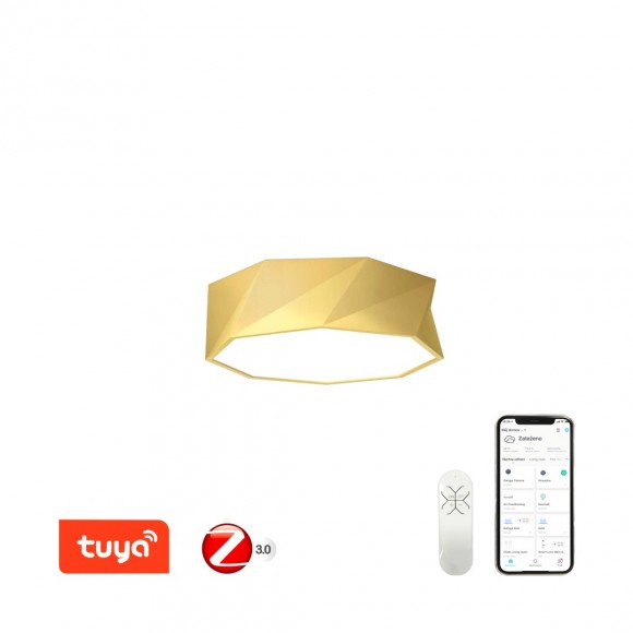 Immax NEO 07132-G40 LED mennyezeti lámpa Diamante 1x31W | 1850lm | 3000-6000K - ZigBee 3.0, szabályozható, távirányítás, arany