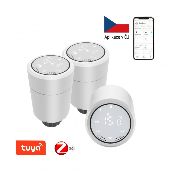 Immax NEO 07732A 3x termosztátfej készlet Smart 2xAA - ZigBee 3.0, fehér