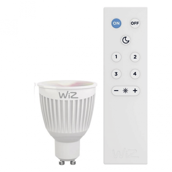 Trio 956-88 intelligens LED-izzó 1x6,5W | GU10 | 360 lm | 2200-6500K | RGBW - szabályozható, világítási hőmérséklet beállítás, WiZ technológia, távirányítás, memória funkció, fehér