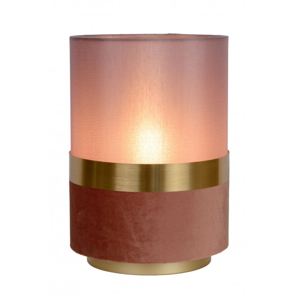 Lucide 10508/01/66 EXTRAVAGANZA TUSSE asztali lámpa H220mm | 1xE14 - rózsaszín, sárgaréz