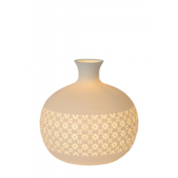 Lucide 13534/19/31 asztali kislámpa Tiesse 1x40W | E14 - fehér, porcelán, kábelkapcsoló