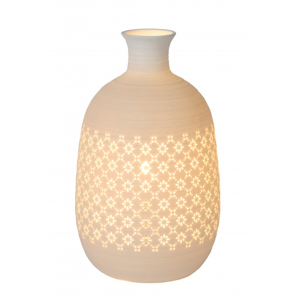 Lucide 13534/26/31 asztali lámpa Tiesse 1x40W | E14 - fehér, porcelán, kábelkapcsoló