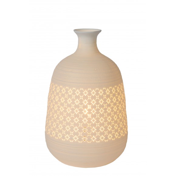 Lucide 13534/30/31 asztali kislámpa Tiesse 1x40W | E14 - fehér, porcelán, kábelkapcsoló