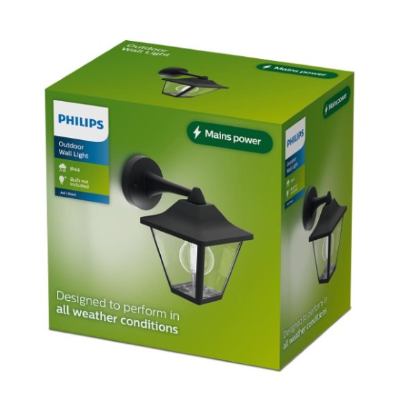 Philips 8721103104977 kültéri fali lámpa Juli E27 | fekete