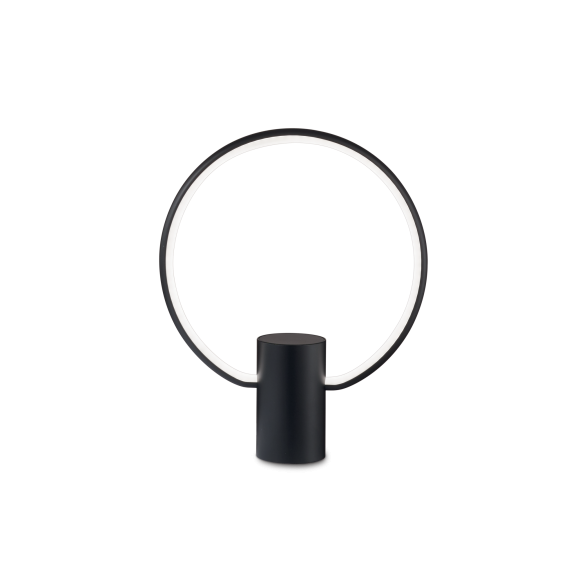 Ideal Lux 224640 LED asztali lámpa Cerchio 1x12W | 470lm | 3000K | IP20 - kábel beépített kapcsolóval és tápegységgel, fekete