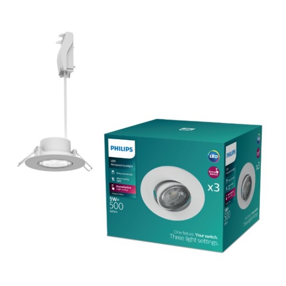 Philips 8721103038012 LED süllyeszthető lámpa Cilantro  | 5W integrált LED forrás | 500lm | 2700K | fehér