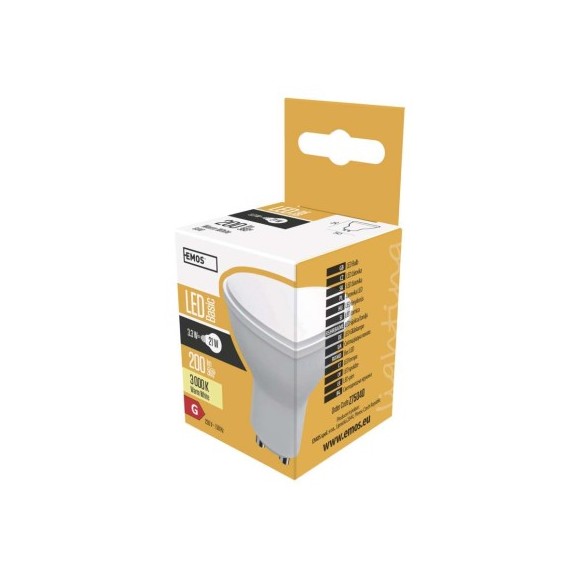EMOS Z75040 LED izzó Basic | 3W GU10 | 200lm | 3000K
