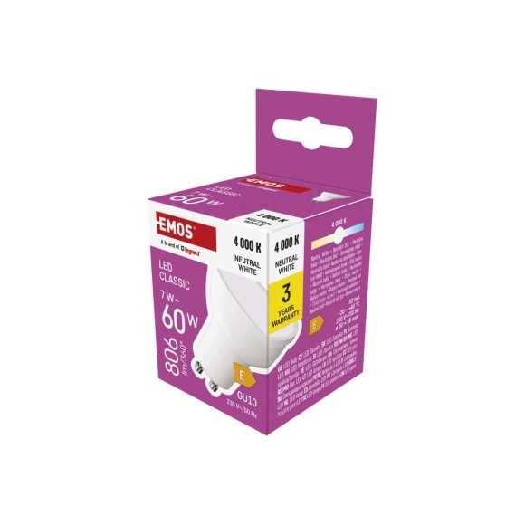 EMOS ZQ8E43 LED izzó Classic | 7W MR16 | 800lm | 4000K