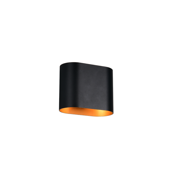 Trio T266100180 kültéri fali lámpa ALANI  | 5W G9 | fekete | aranyszínű | aranyszínű