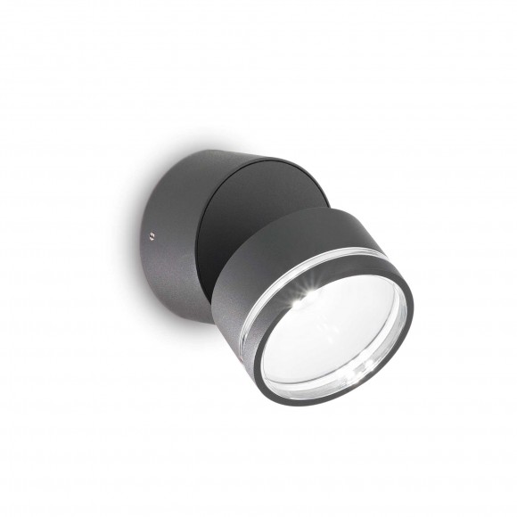 Ideal Lux 285450 LED kültéri fali lámpa Omega Ap Round 1x7W | 610lm | 3000K | IP54 - antracit