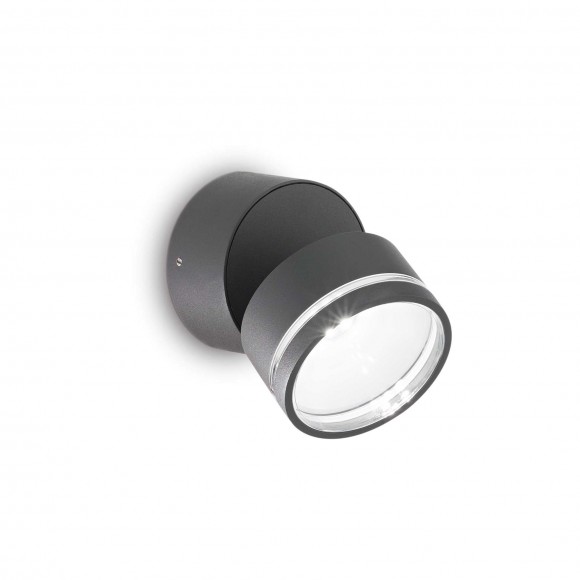 Ideal Lux 285467 LED kültéri fali lámpa Omega Ap Round 1x7W | 650lm | 4000K | IP54 - antracit