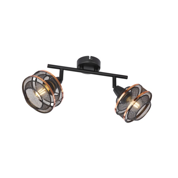 Globo 54020-2 mennyezetre szerelhető spotlámpa Bellona 2x60W | E14- fekete, arany