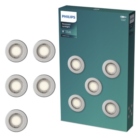 Philips 8721103037176 süllyeszthető lámpakészlet Peridot GU10 | króm