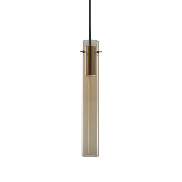 Ideal lux 353869 LED mennyezeti függőlámpa FLAM  | 10W integrált LED forrás | 560lm | 3000K | a kábelen | lehúzható | barna