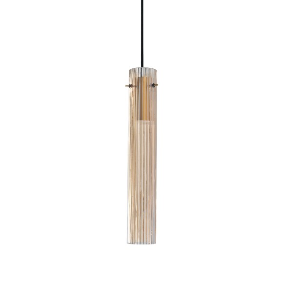 Ideal lux 353890 LED mennyezeti függőlámpa FLAM  | 10W integrált LED forrás | 480lm | 3000K | a kábelen | lehúzható | barna