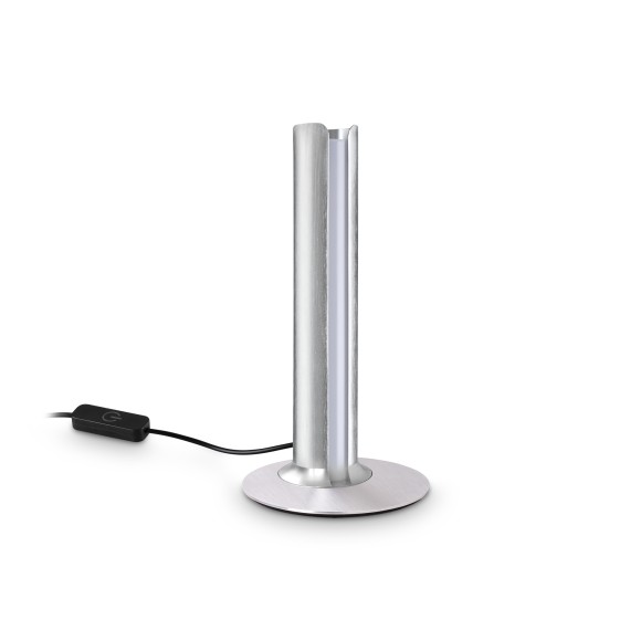 Ideal lux 354149 LED asztali lámpa DORICA  | 8W integrált LED forrás | 350lm | 3000K | kapcsolóval | króm