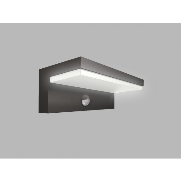 LED2 5200434 LED kültéri fali lámpa mozgásérzékelővel Hugo 1x9W | 376lm | 3000K | IP54 - fekete