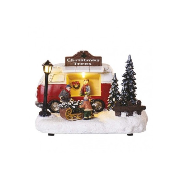 Emos DCLW10 LED karácsonyi dekoráció - játékautó 10x0,22W | 3xAA - meleg fehér, időzítő