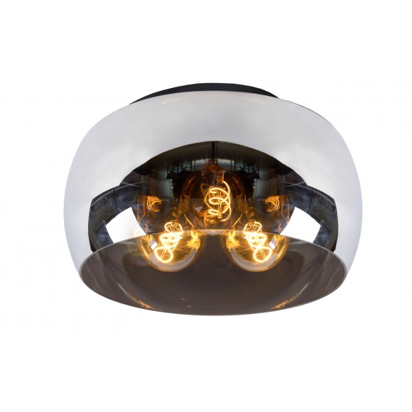 Lucide 45101/40/65 OLIVIA mennyezetre szerelhető lámpa  D400mm | 3xE27 - fekete, füstüveg