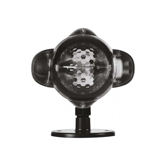 Emos DCPC03 LED dekorációs kivetítő - hópelyhek 4W | IP44 - fehér, forgó fény, fekete
