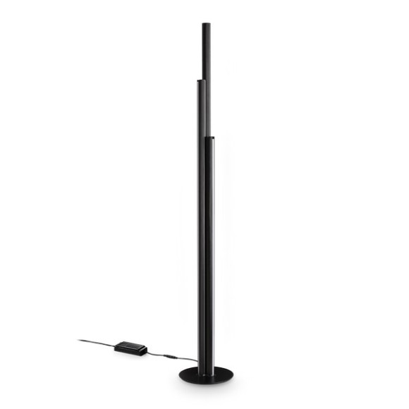 Ideal lux 366234 LED állólámpa DORICA  | 66W integrált LED forrás | 2450lm | 3000K | kapcsolóval | fekete
