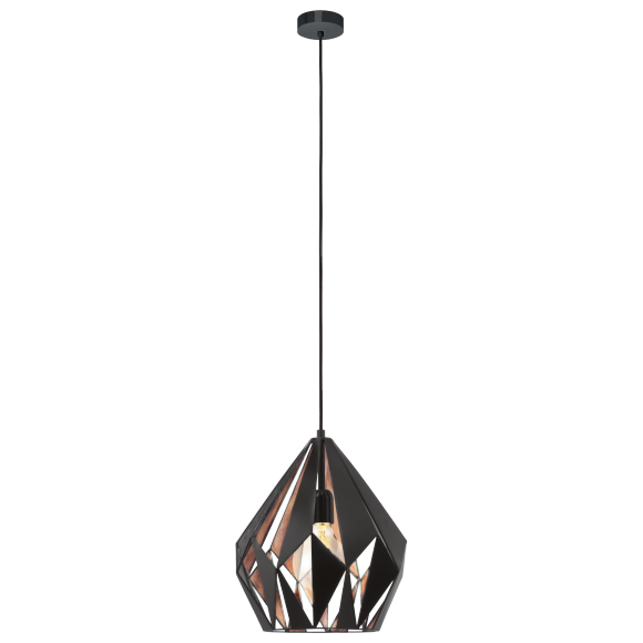 Eglo VINTAGE 49254 Függőlámpa CARLTON 1 fekete-réz 1X60W