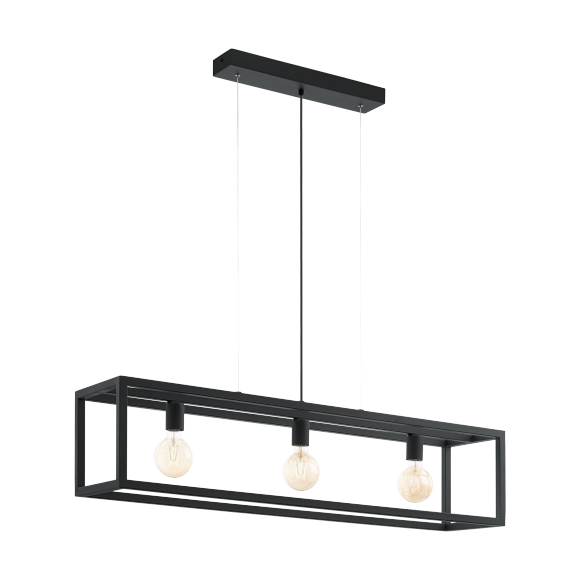 Eglo Vintage 49564 Ipari Függőlámpa ELSWICK fekete 3xE27