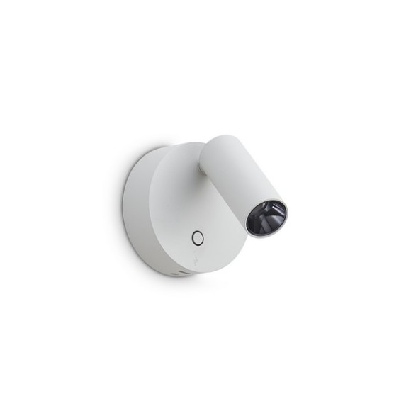 Ideal lux 347479 LED fali spotlámpa ELF  | 3W integrált LED forrás | 200lm | 3000K | kapcsolóval | fehér