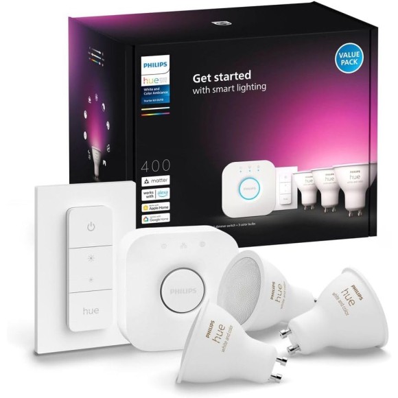 Philips Hue 8720169254503 LED intelligens izzó | 4,2W GU10 LED | 400lm | 2000-6500+RGBK