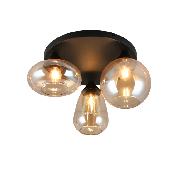 Trio T617030313 mennyezetre szerelhető lámpa LUMINA  | 10W E14 | fekete | füstös